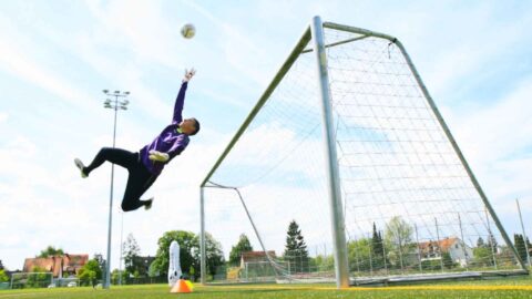 Links antäuschen, rechts vorbeiziehen. Vorher ruft der Coach noch eine Zahl, die den Trick festlegt. Links antäuschen, rechts vorbeiziehen. Vorher ruft der Coach noch eine Zahl, die den Trick festlegt.