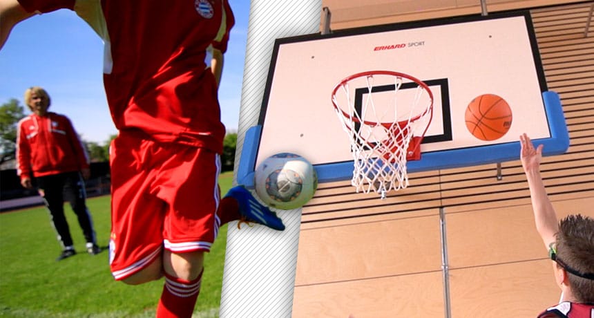 Fussballer und Basketballer auf dem Weg zum Top-Spieler