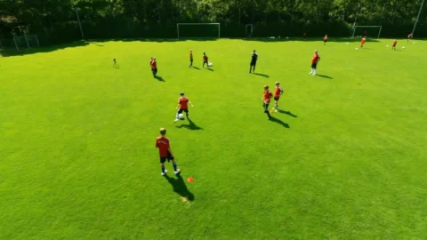 Kommt der Pass einmal nicht genau zum Trapezeck, läuft der Spieler ihm entgegen. Kommt der Pass einmal nicht genau zum Trapezeck, läuft der Spieler ihm entgegen.